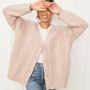 Jenni Kayne Cable Cocoon cardigan in blush, size M